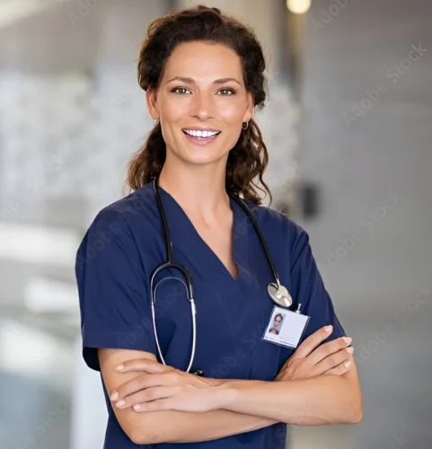 Infirmière les bras croisés